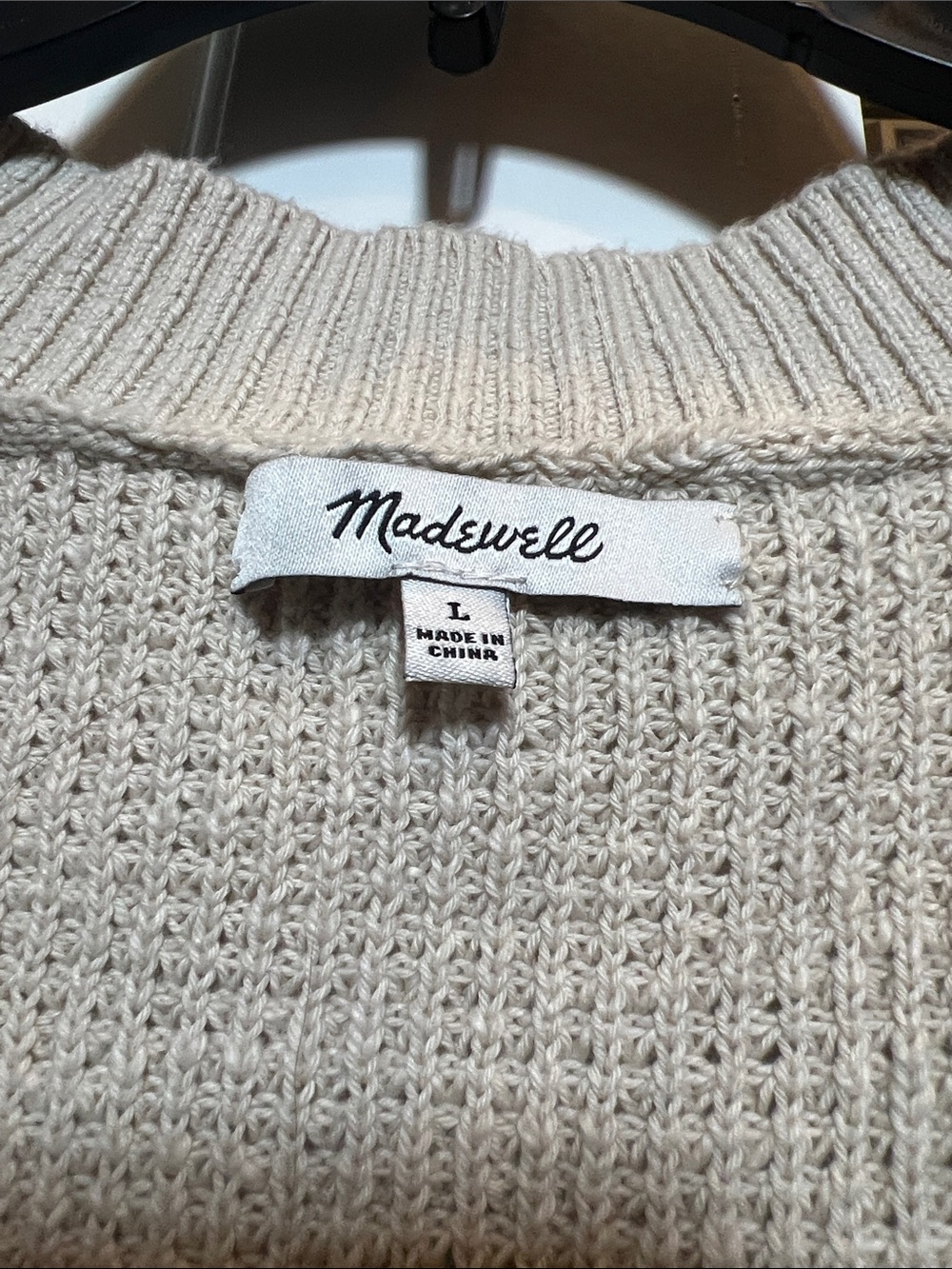 Madewell Women’s Sleeveless V-Neck Knit Vest in Light Beige - Picture 2 of 4